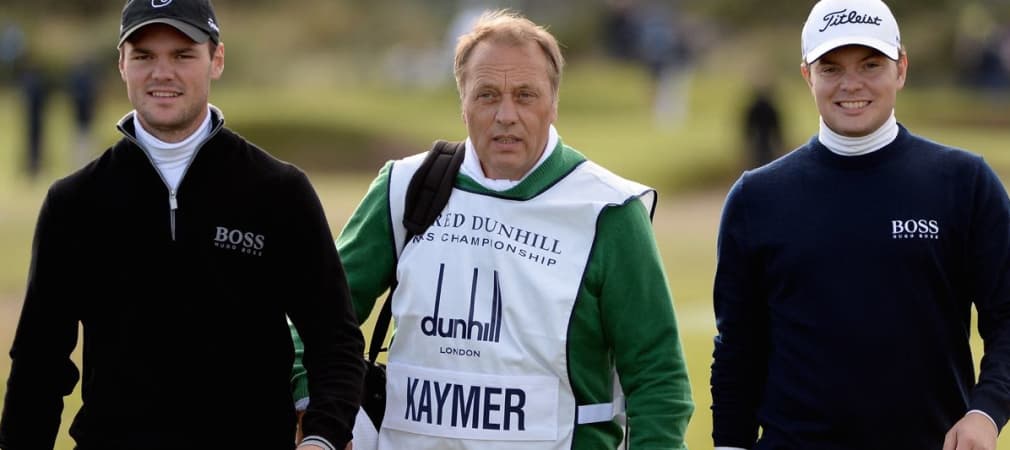 Martin Kaymer (li.), Horst Kaymer, Martins Vater (Mitte) und Bruder Philipp Kaymer zusammen beider Alfred Dunhill Links Championship in St. Andrews. (Foto: Getty)