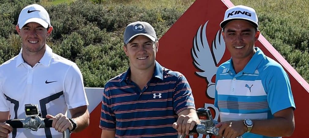 Der Flight um Rory McIlroy, Jordan Spieth und Rickie Fowler (v.l.) dürfte bei der Abu Dhabi HSBC Golf Championship die Blicke auf sich ziehen.