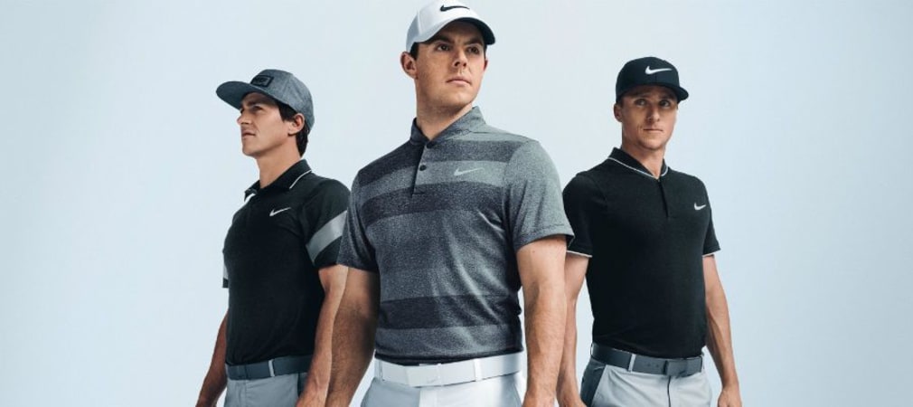 Rory McIlroy, Thorbjörn Olesen und Scott Pinckney präsentieren die Modeneuheiten von Nike. (Foto: Nike)