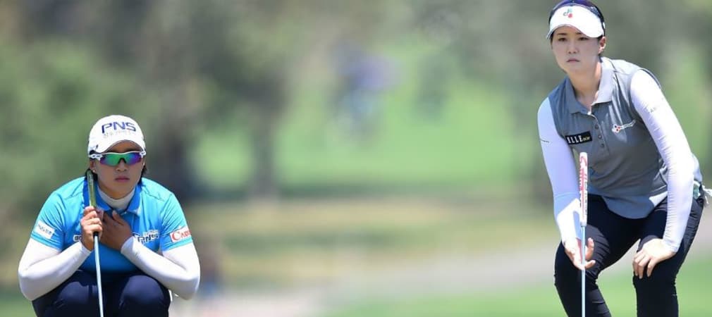 Gemeinsam im Top-Flight unterwegs: Amy Yang und Q Baek auf Runde zwei der Honda LPGA Thailand. (Foto: Getty)
