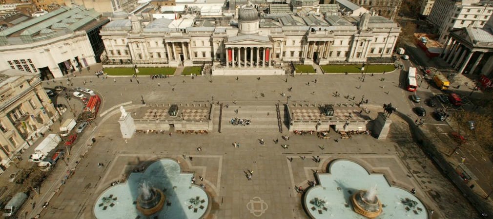 Viel Raum für Golf-Träume: Der Trafalgar Square in London könnte im September zu einem kunstvollen Golfkurs umgestaltet werden. (Foto: Getty)