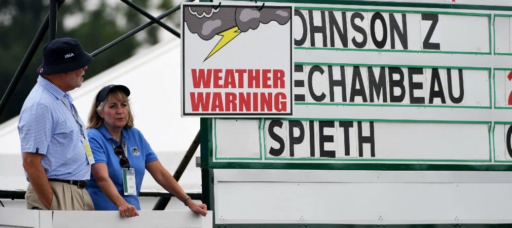 Mehrfach wurde der erste Turniertag der US Open 2016 wegen Regens unterbrochen. (Foto: Getty)