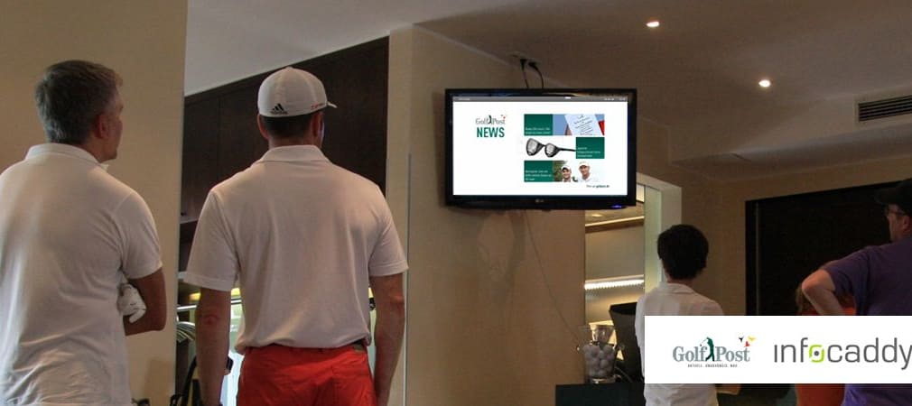 infocaddy präsentiert spannende Inhalte in zahlreichen Golfclubs. Golf Post ist auch Bestandteil des Programms. (Foto: infocaddy)