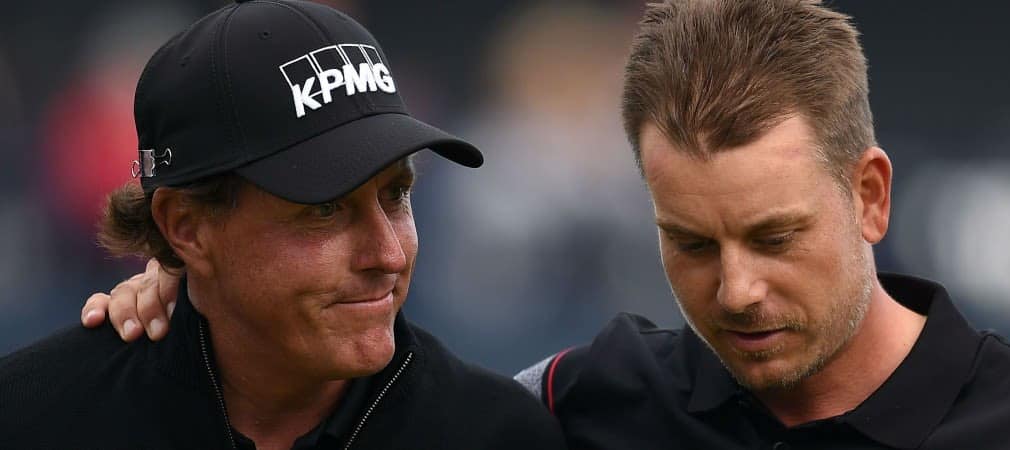 Lieferten sich ein Duell auf Augenhöhe, Phil Mickelson und Henrik Stenson. (Foto: Getty)