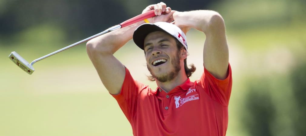 Für Gareth Bale macht es keinen Unterschied ob er mit einem Fußball oder einem Golfball spielt: Er ist mit voller Begeisterung dabei. (Foto: Getty)