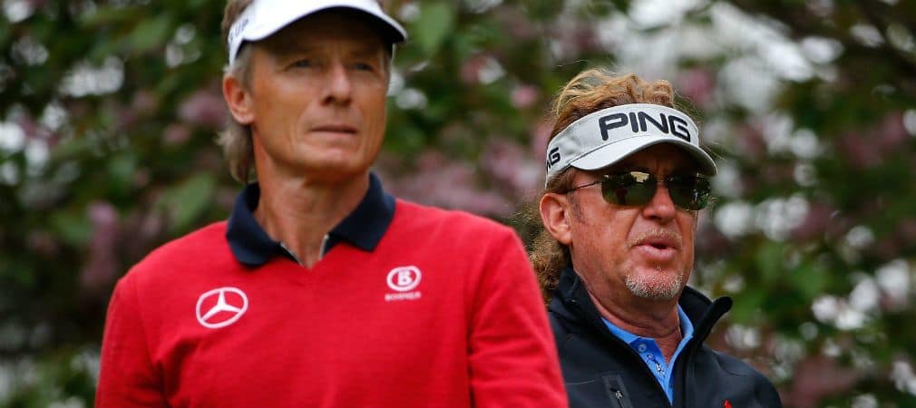 Bei der Senior Open Championship geht Bernhard Langer zusammen mit dem Zigarre rauchenden Publikumsliebling Miguel Angel Jimenez an den Start. (Foto: Getty)