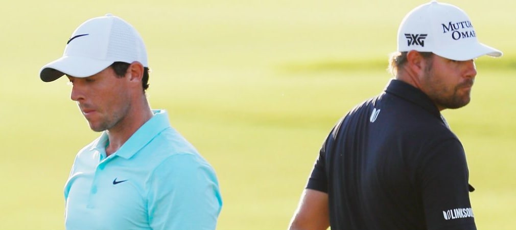 Gestern noch im Zweikampf um den Sieg bei der Tour Championship, könnten Ryan Moore (re.) und Rory McIlroy (li.) beim Ryder Cup in Hazeltine erneut aufeinander treffen. (Foto: Getty)