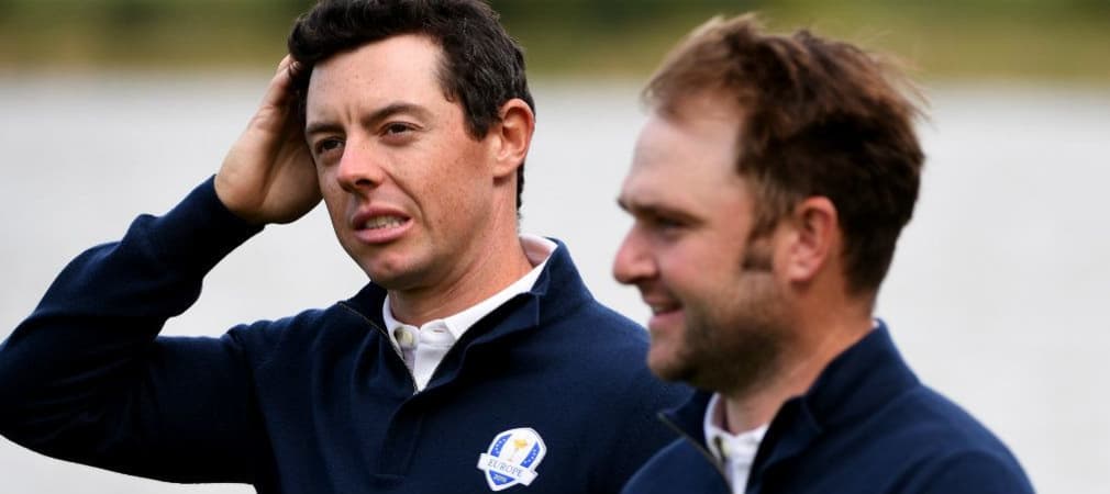 Rory McIlroy (li.) und Andy Sullivan sind zwei der zwölf Spieler für das Team Europa. (Foto: Getty)