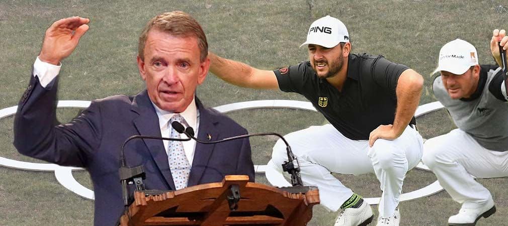 PGA-Tour-Chef Tim Finchem (l.) versucht vor Beginn seines Ruhestandes noch einiges zu bewegen.
