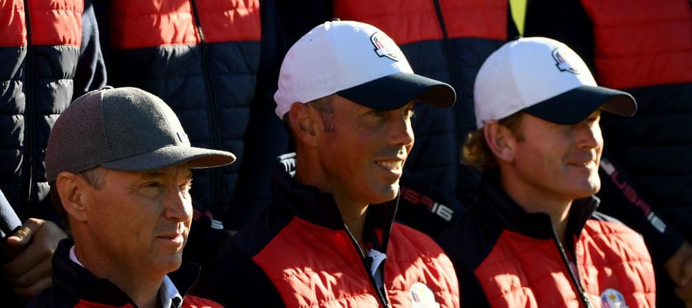 Davis Love III, Matt Kuchar und Brandt Snedeker (v.l.n.r.) spielen die ersten beiden Runden der RSM Classic gemeinsam. (Foto: Getty)