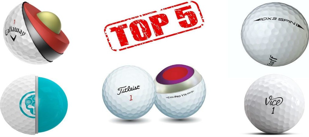 Unsere Top 5 der Golfbälle für die Saison 2017. (Foto: Vice/Callaway/Titleist/Wilson/Foreace)