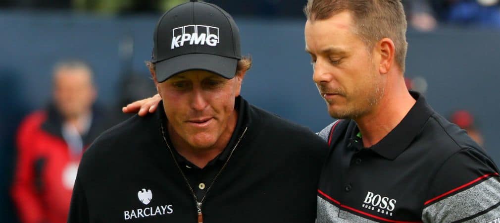 Phil Mickelson (l.) und Henrik Stenson lieferten sich bei der Open Championship 2016 den sportlichen Zweikampf des Jahres.