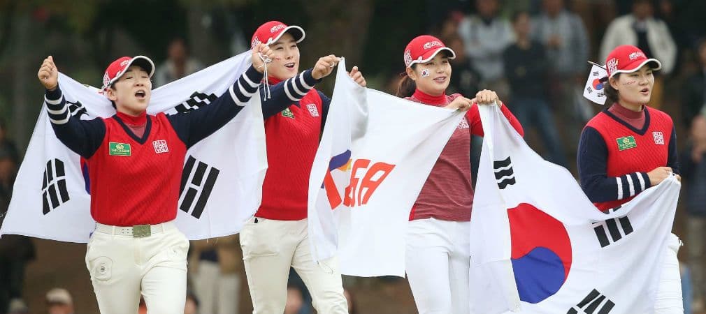Das Team der KLPGA beweist seine Überlegenheit im Finale des The Queens. (Foto: Getty)