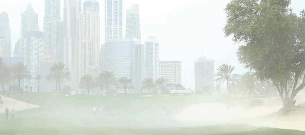 Immer stärkerer Wind machte die Beendigung der zweiten Runde bei der Omega Dubai Desert Classic unmöglich. (Foto: Getty)
