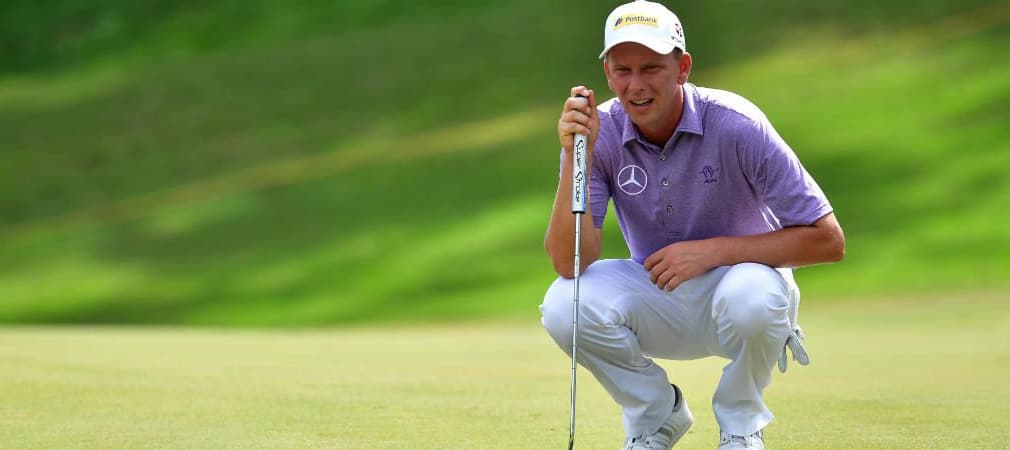 Marcel Siem mit konzentrierten Blicken das Break zu lesen, um sich vom Cut fernzuhalten. (Foto: Getty)