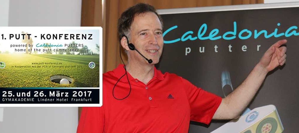 Bestseller Autor Mark Broadie sprach auf der 1. Putt-Konferenz in Frankfurt (Main) über die Bedeutung von Statistiken im kurzen Spiel. (Foto: Golf Post)
