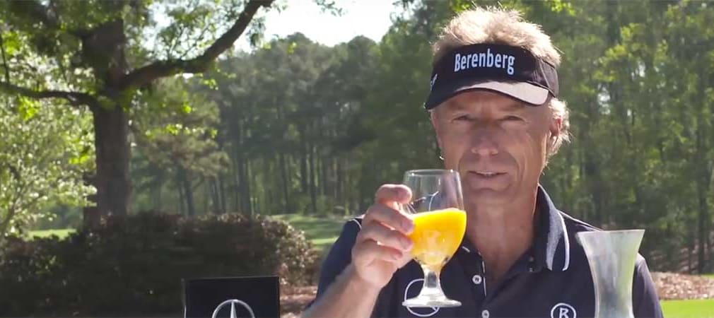 Bernhard Langer empfiehlt eine gesunde Mahlzeit vor der Runde. (Foto: Screenshot YouTube.com)