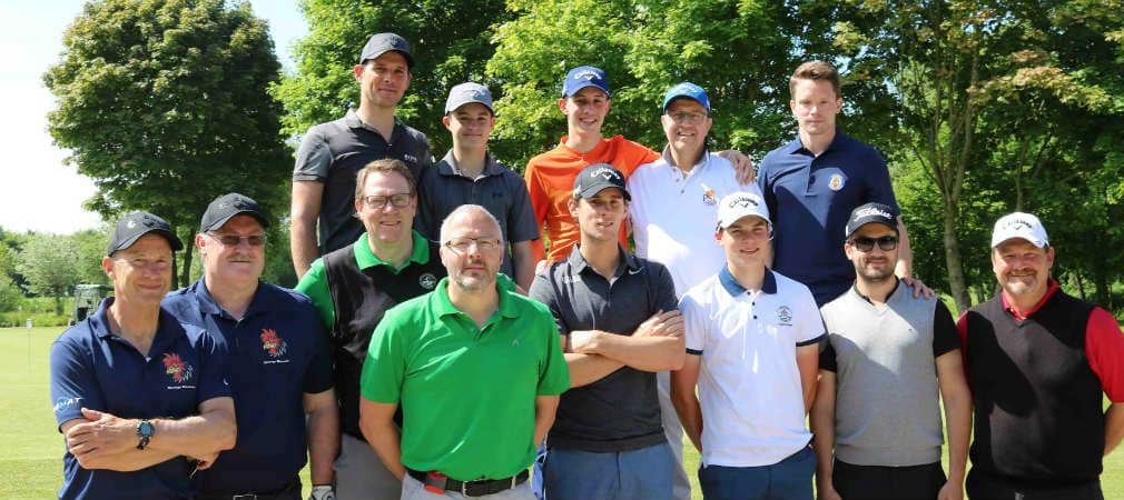 Im GC Hummelbachaue hat es der Belgier Thomas Pieters mit sechs Golf Post Lesern samt Caddie aufgenommen. Der Callaway Jailbreak-Moment im Mai. (Foto: Golf Post)
