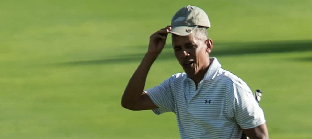 Ex-Präsident Barack Obama auf dem Old Course von St. Andrews, dem Home of Golf