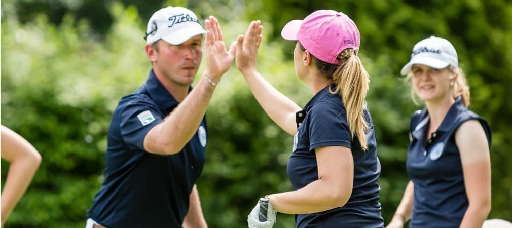 Ein eingespieltes Team: Trainer Christian Lanfermann und Hendrika Labsch vom Hamburger GC (Foto: DGV/tiess)