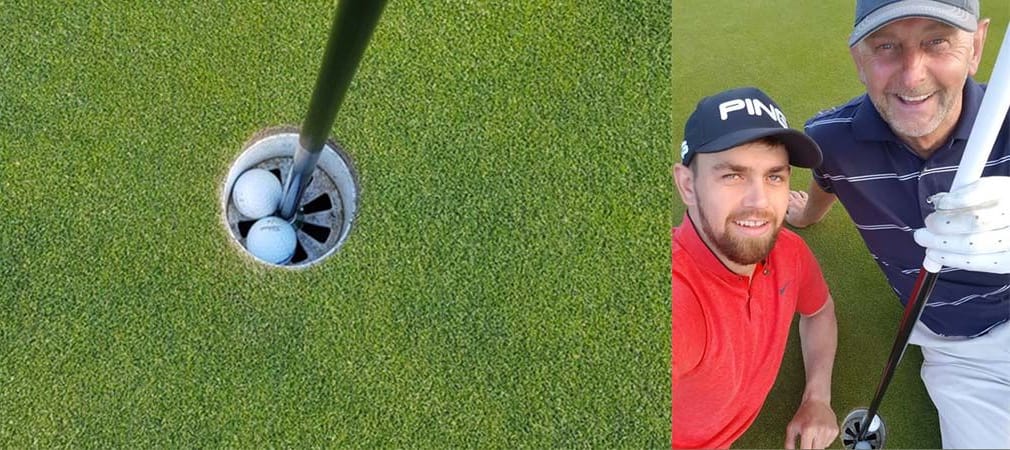 Diese zwei Schotten teilen sich im Matchplay das Loch, da beiden auf der selben Bahn ein Hole-in-One gelingt.