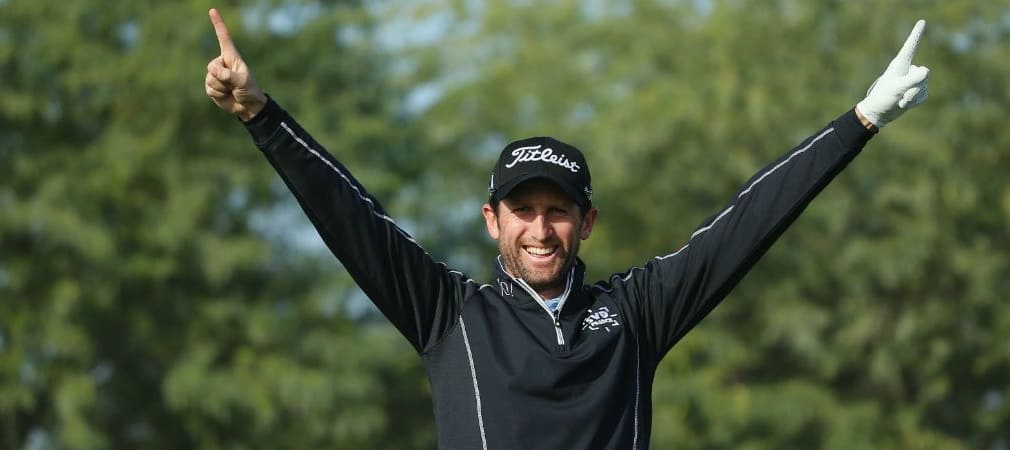 Gregory Bourdy freut sich über sein Hole-in-One bei dem Commercial Bank Qatar Masters. (Foto: Getty)