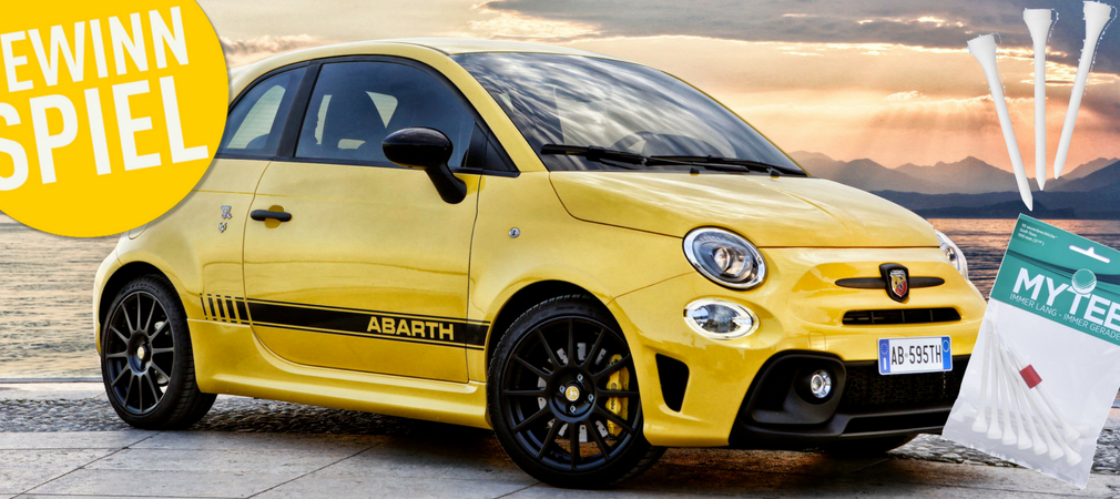 Golf Post verlost diese Woche 47 Päckchen der Mytees und als Hauptpreise Fahrten mit dem Fiat Abarth. (Foto: Mytee)