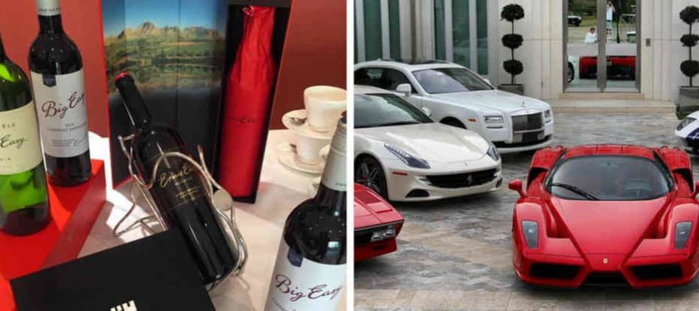 Ernie Els verkauft „Big Easy Wein“ und Ian Poulter sammelt Ferraris in seiner Freizeit. (Fotos: Instagram at ernieelsgolf/Instagram at ianjamespoulter)