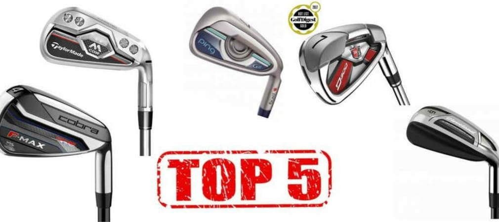 Die Top-5 Eisen, die Anfänger und langsam schwingende Spieler in der Saison 2017 unterstützen. (Foto: Wilson Staff, TaylorMade, Cleveland Golf, Ping, Cobra)