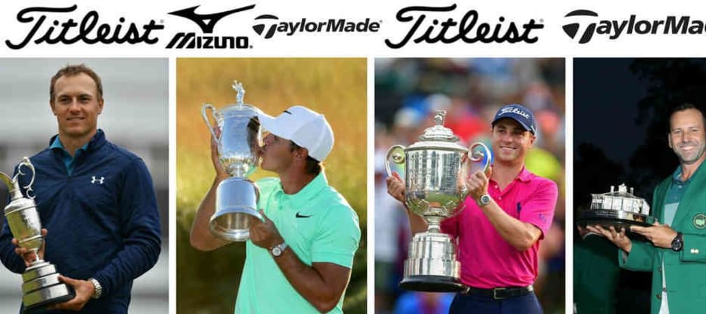Die Golfschläger und Golfbälle der Majorsieger 2017 im Blick ins Bag. (Foto: Getty)