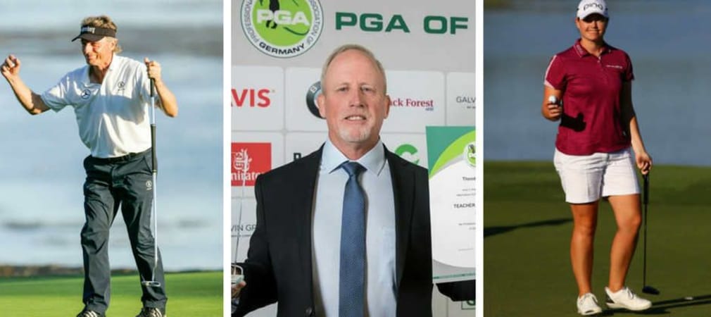 Bernhard Langer, Ted Long und Caroline Masson - sie alle drei haben bei den PGA Awards in Kassel abgeräumt. (Foto: Getty / Facebook: PGAGermany)