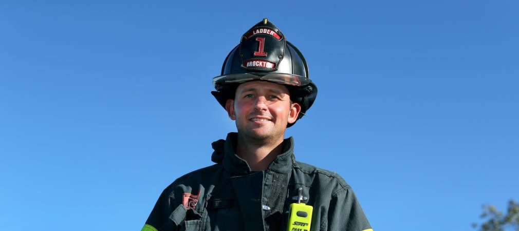 Matt Parziale - der Feuerwehrmann, der beim Masters in Augusta mitspielt. (Foto: Twitter.com / Landmarkgolf)