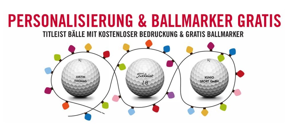 Zum Vorweihnachtszeit bietet Titleist Ihnen wieder personalisierte Bälle und einen Gratis-Ballmarker on top. (Foto: Titleist)