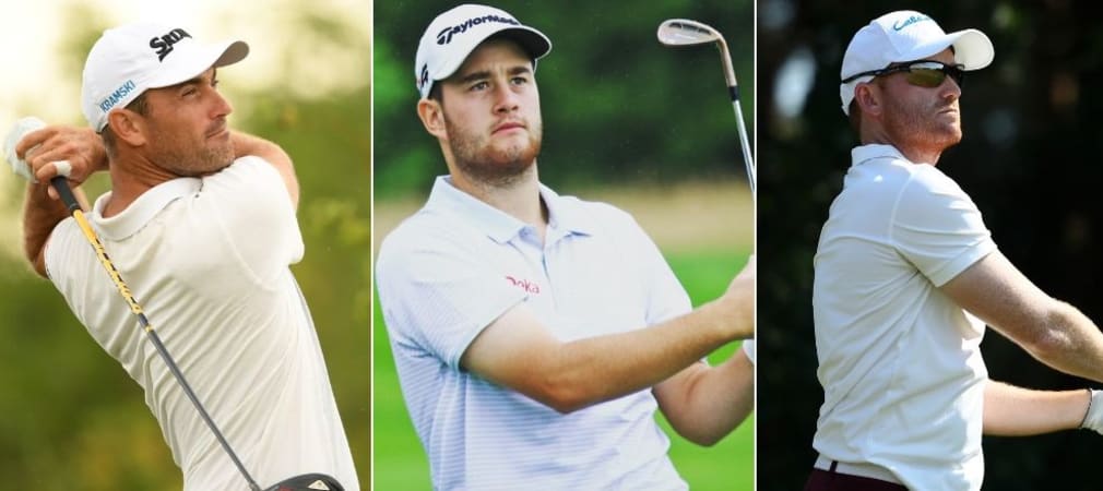 Florian Fritsch, Max Schmitt und Philipp Mejow sicherten sich bei der Irish Challenge einen Platz in den Top 20. (Fotos: Getty u. Instram/@maxschmittgolf)