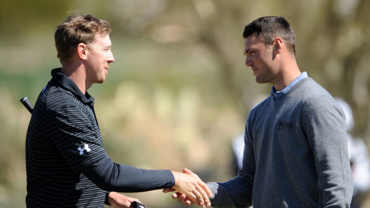 Hunter Mahan (li.) und Martin Kaymer (re.)
