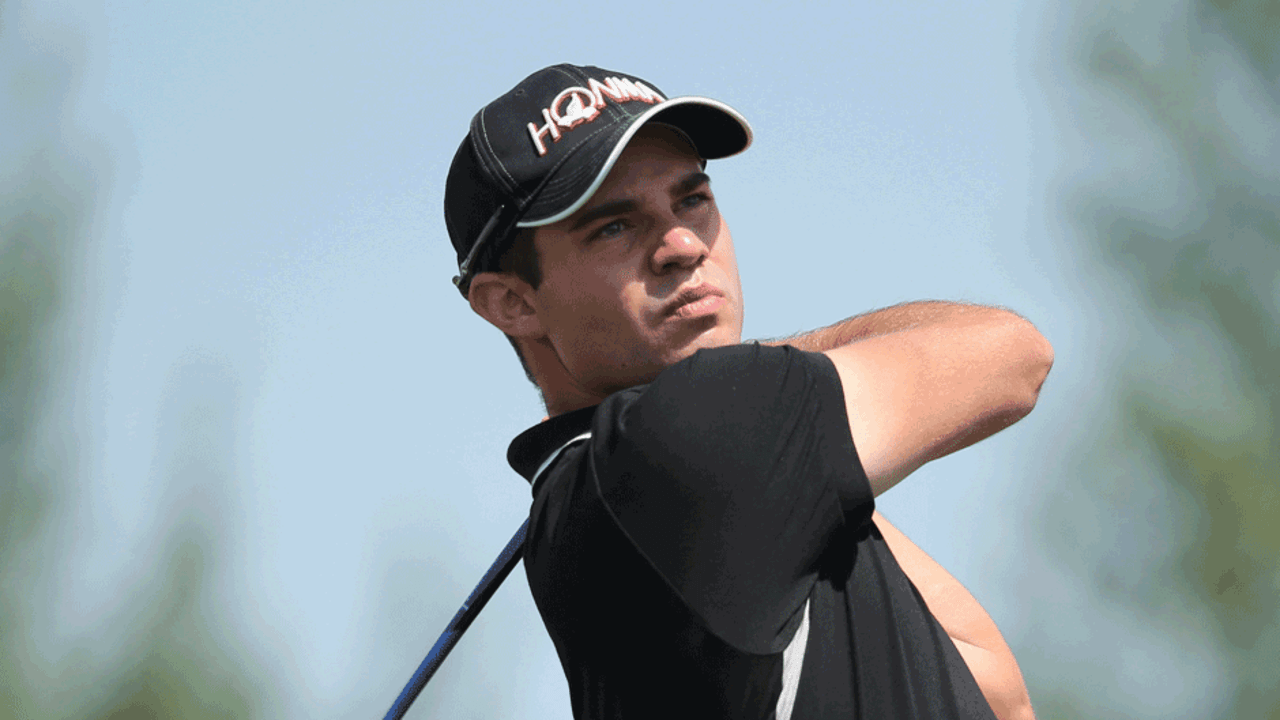 Bernd Ritthammer schlägt bei der Nelson Mandela Championship in Südafrika ab.