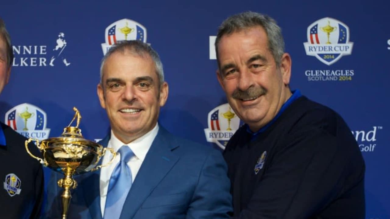 Zwei Vize-Kapitäne für das Team Europa beim Ryder Cup 2014: Des Smyth aus Irland und Sam Torrance aus Schottland