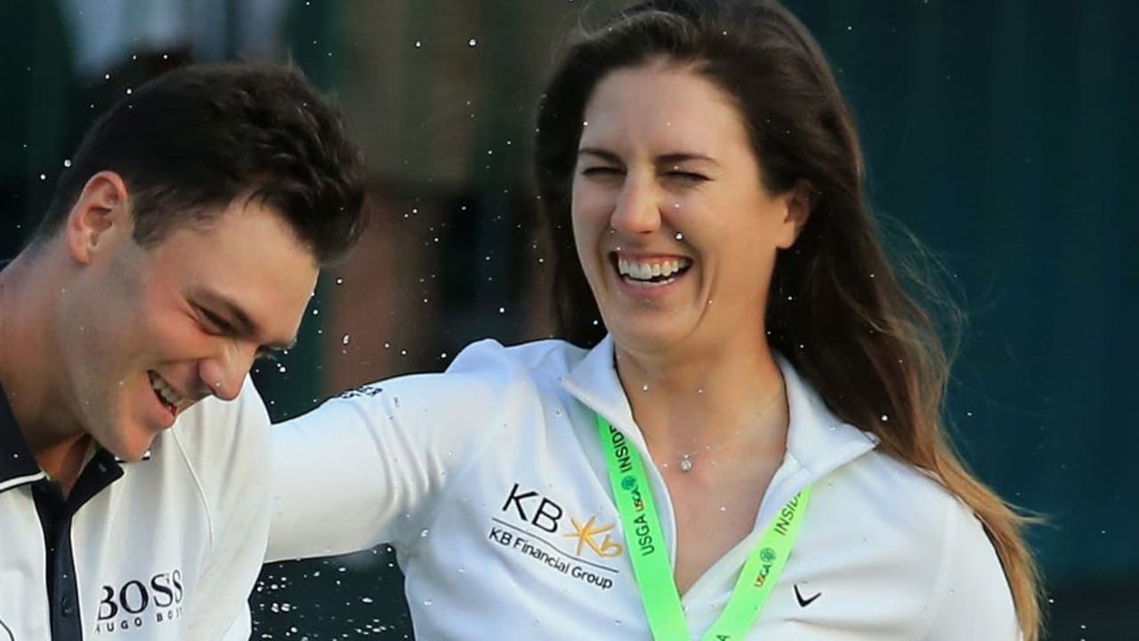 Sandra Gal gratuliert Martin Kaymer