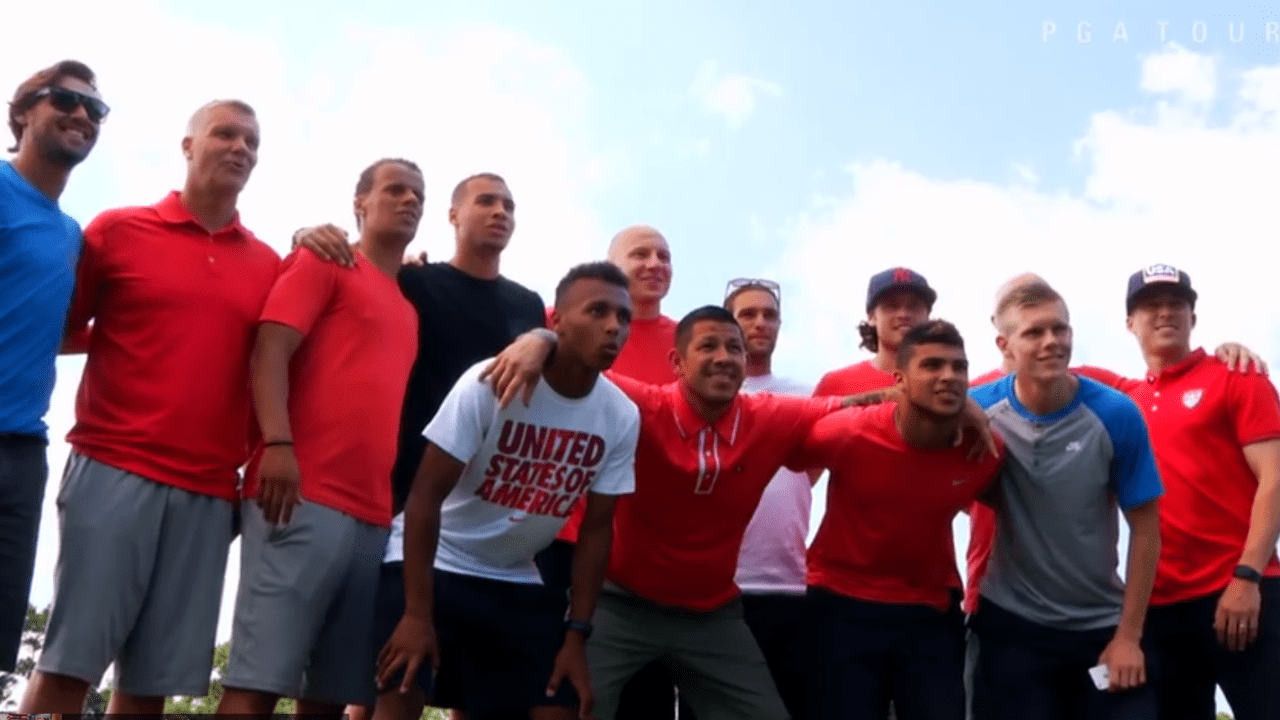 Die Fußball-Nationalmannschaft der USA auf im TPC Sawgrass (Foto: Youtube)