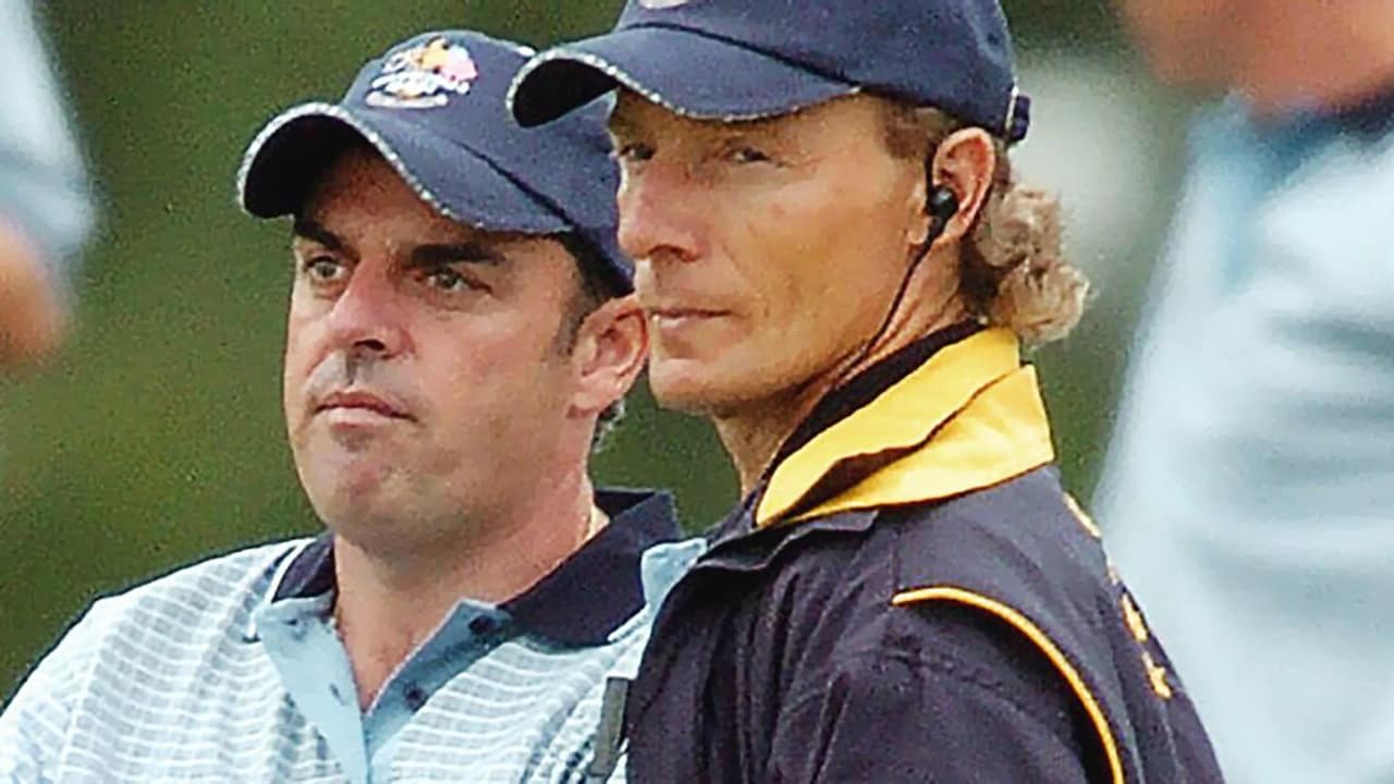 Nach seiner Demonstration bei der Senior British Open mehren sich die prominenten Stimmen, die Paul McGinley (l.) nahe legen, Bernhard Langer für den Ryder Cup zu nominieren.