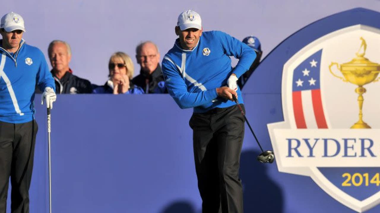Gerade eben so - Garcia und McIlroy retten einen halben Punkt auf der 18. (Foto: Getty)