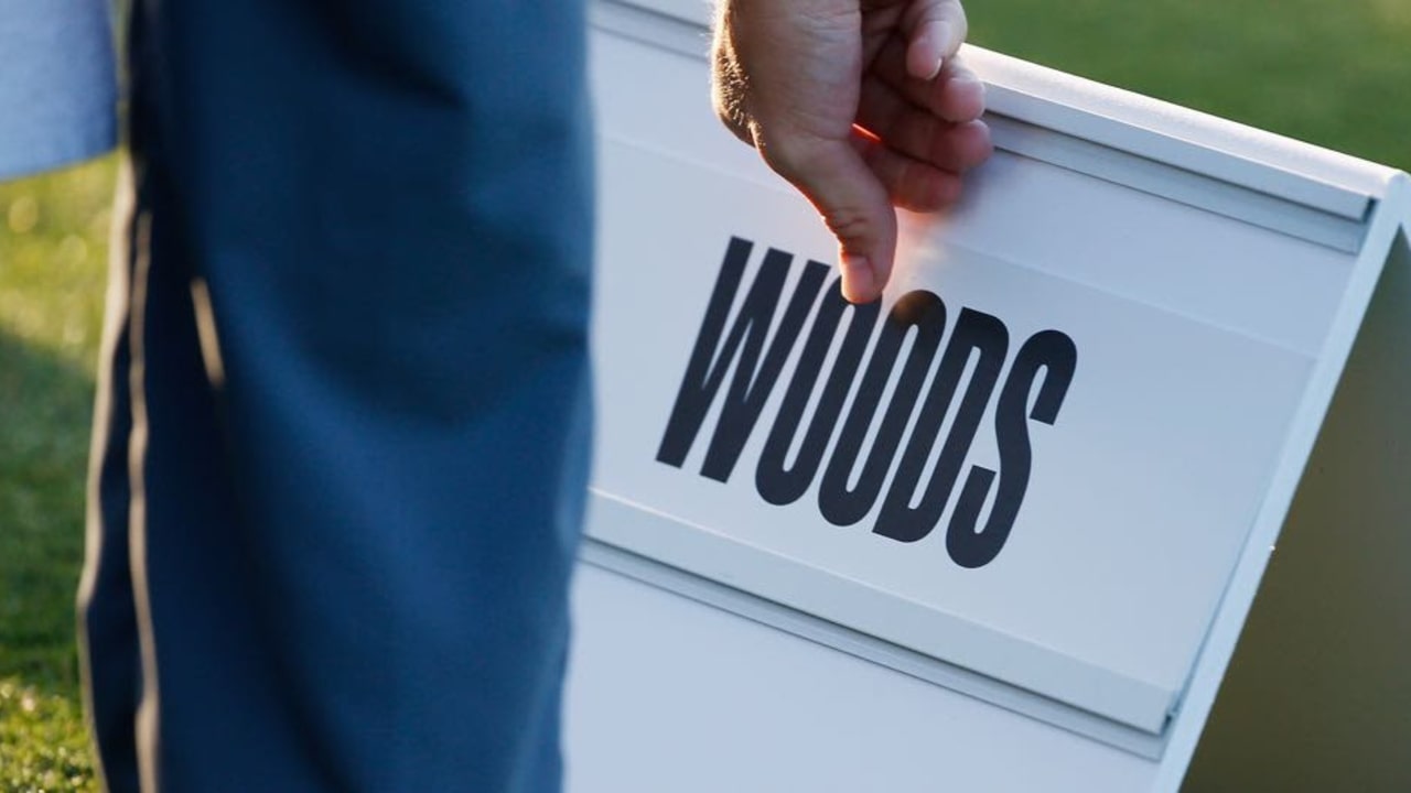 Tiger Woods Schild bei der Hero World Challenge