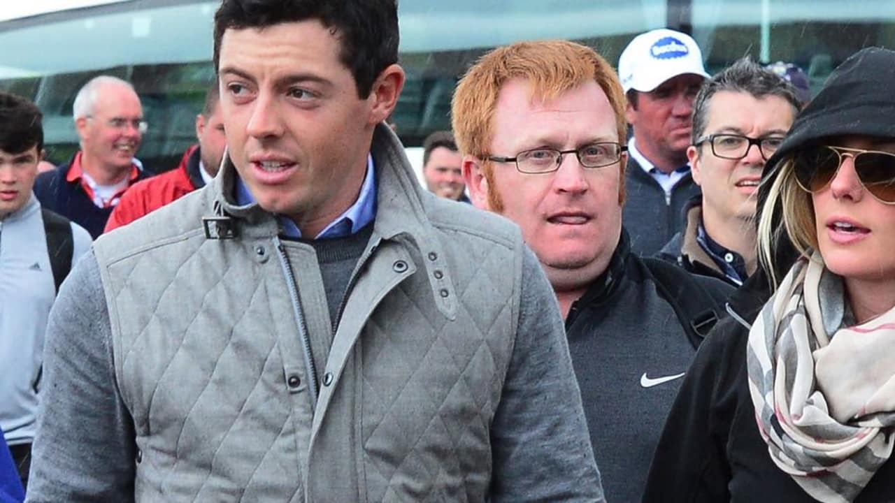 Rory McIlroy und seine Freundin Erica Stoll erstmals öffentlich zusammen bei der Irish Open. (Foto: Getty)