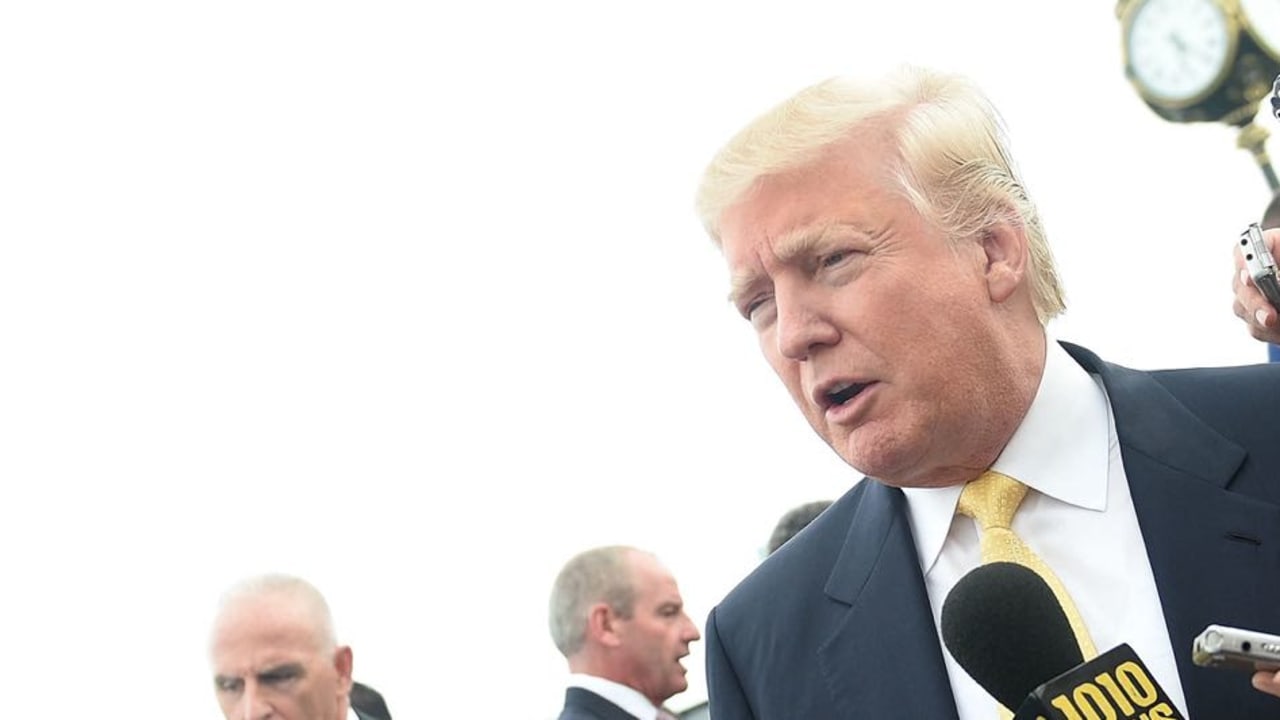 Donald Trump am Montag beim Hank's Yanks Golf Classic im Trump Golf Links Ferry in New York City. (Foto: Getty)