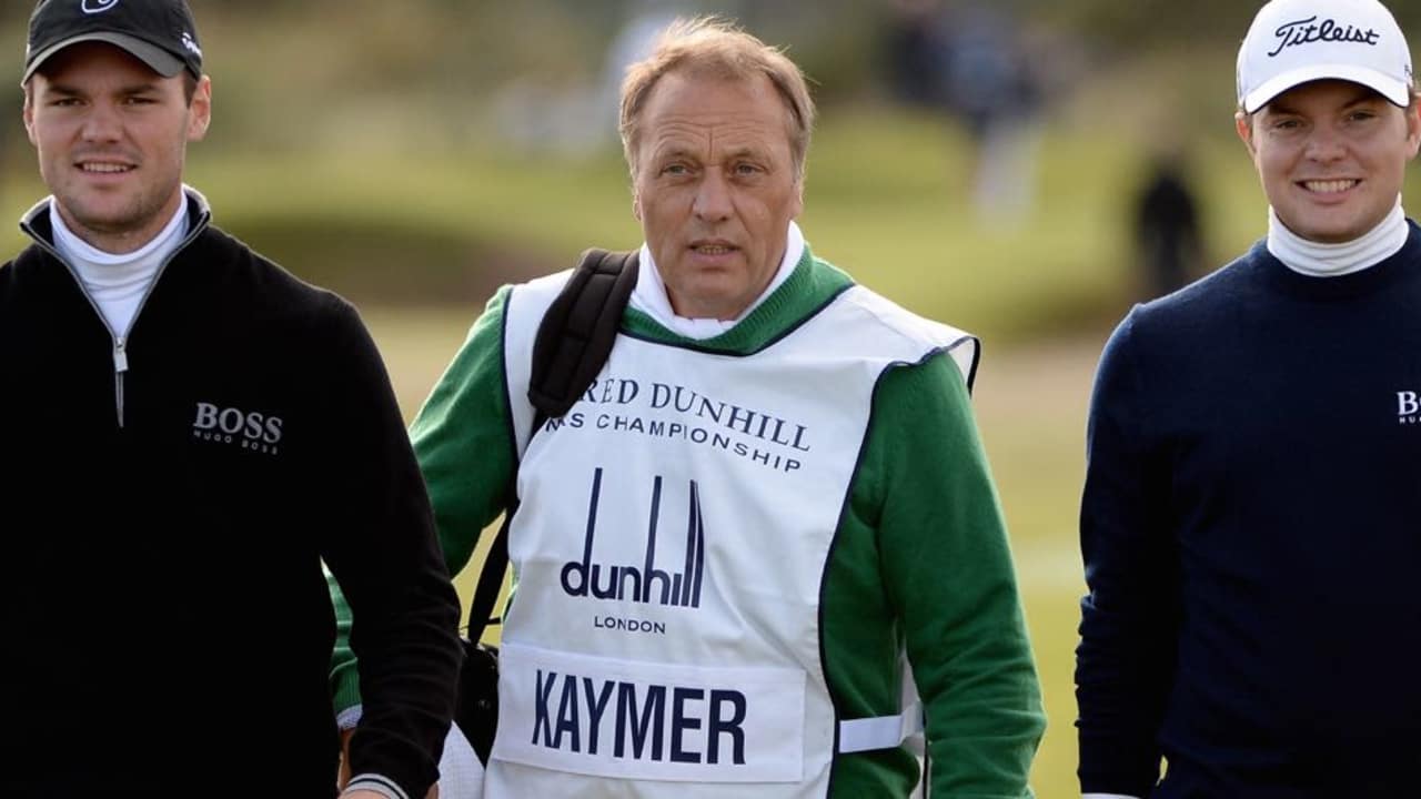 Martin Kaymer (li.), Horst Kaymer, Martins Vater (Mitte) und Bruder Philipp Kaymer zusammen beider Alfred Dunhill Links Championship in St. Andrews. (Foto: Getty)
