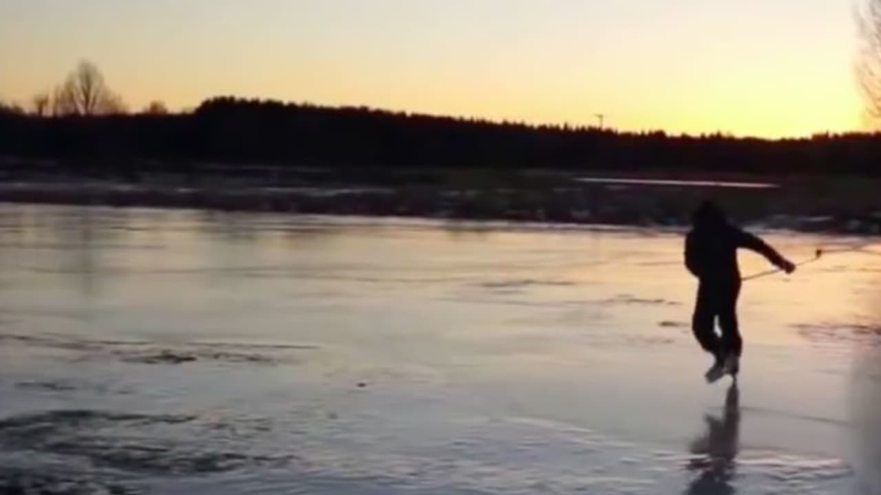 Schweden Golfen auf Schlittschuhen