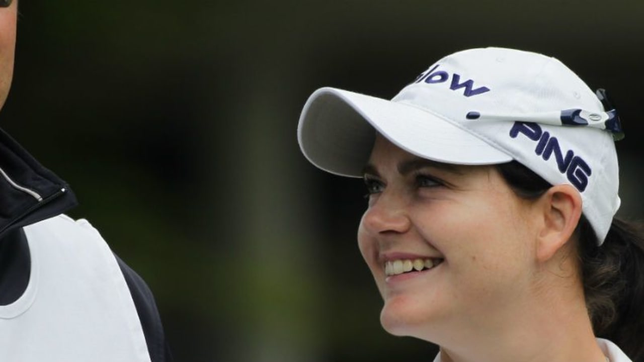 Caroline Masson und ihr Caddy hatten beim ersten Major-Turnier des Jahres, der ANA Inspiration, allen Grund zur Freude. (Foto: Getty)
