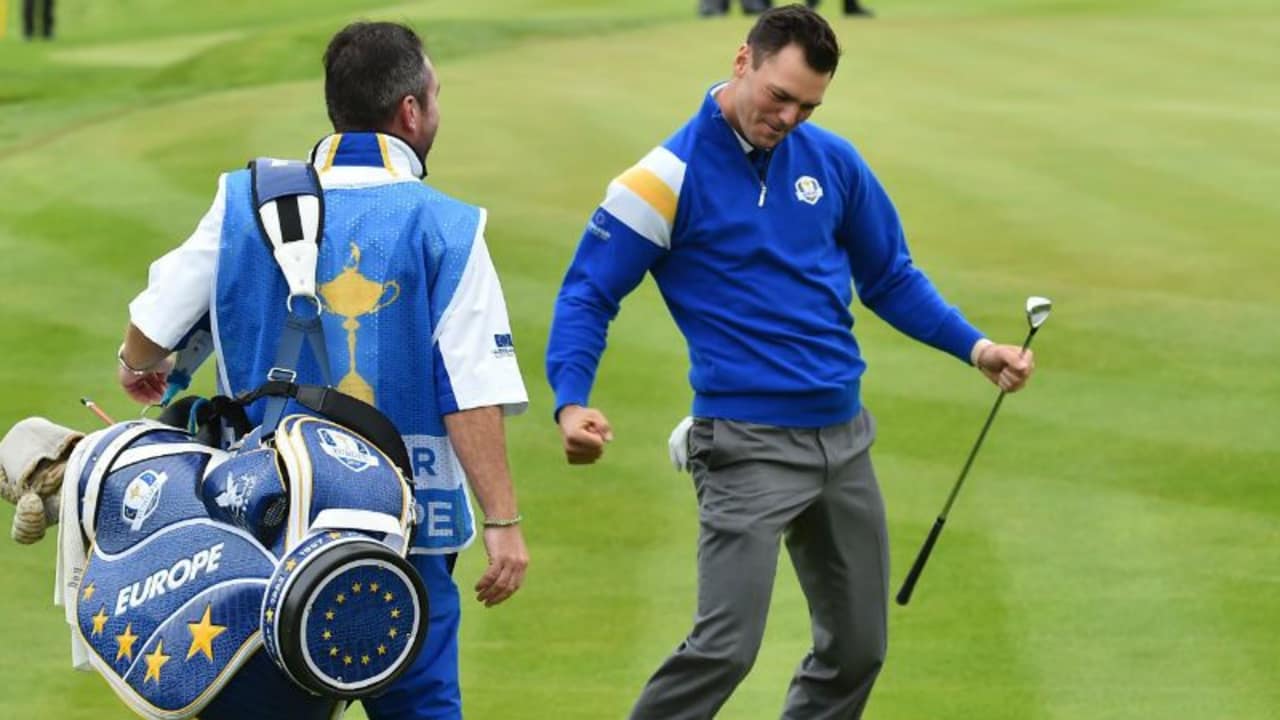 So jubeln wie 2014 möchte Martin Kaymer auch dieses Jahr beim Ryder Cup. Doch vorher muss er sich qualifizieren. (Foto: Getty)