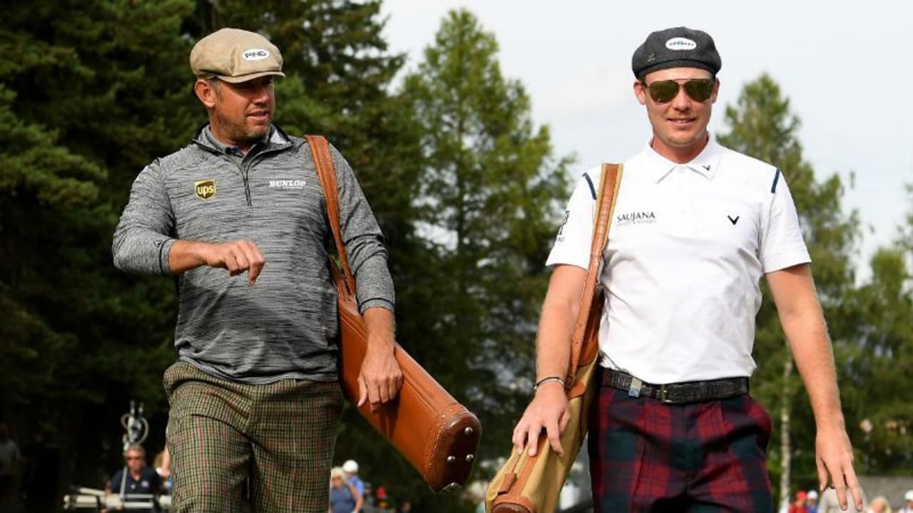 Danny Willet und Lee Westwood haben sich für die Hickory Golf Challenge in Schale geworfen. (Foto: Getty)