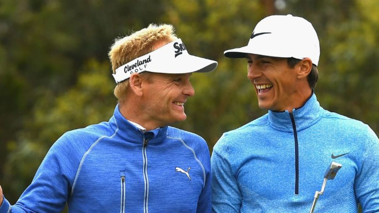 Sie haben allen Grund sich zu freuen: Sören Kjeldsen (r.) und Thorbjörn Olesen führen beim World Cup of Golf. (Foto: Getty)